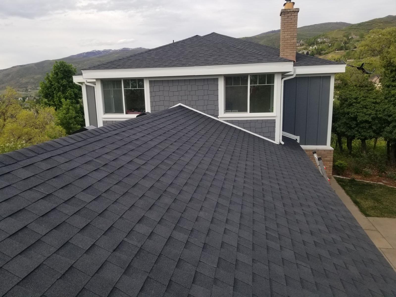 New asphalt shingle roof installed by Legend Roofing in the Salt Lake Valley